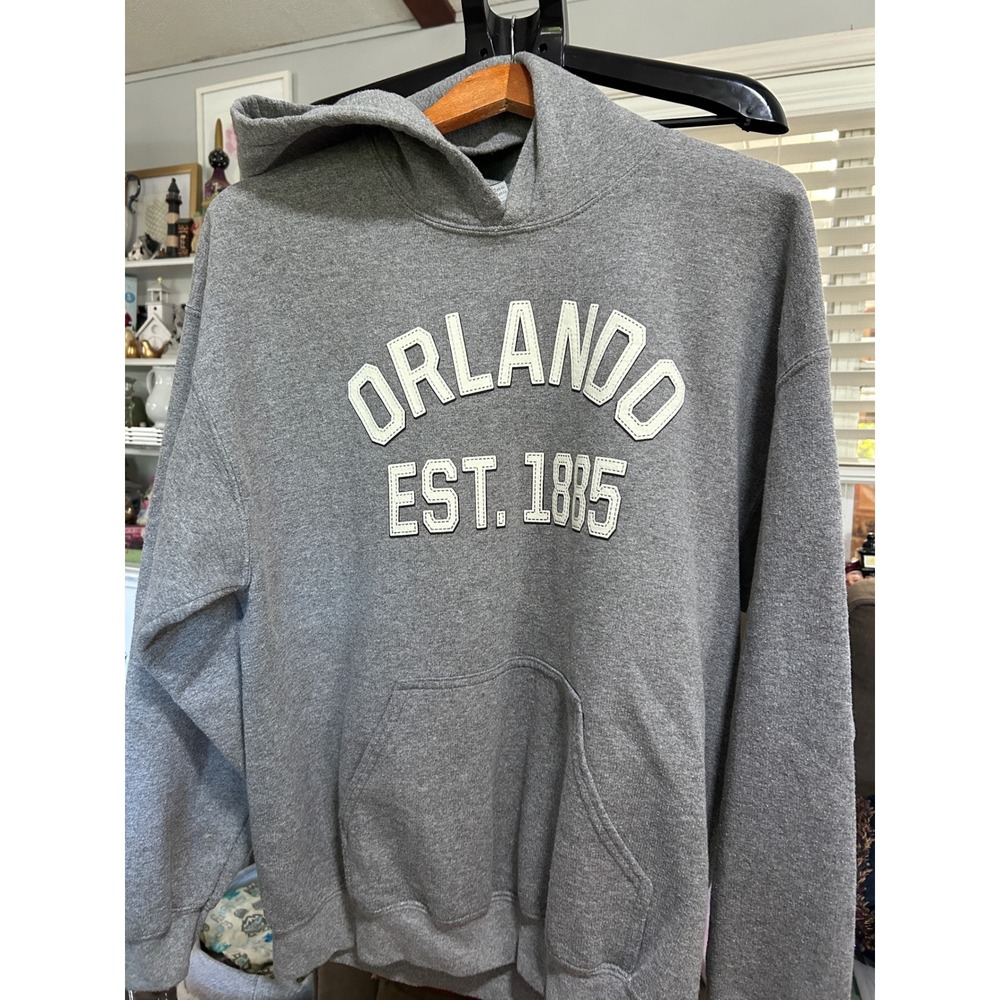 Gildan Heavy Blend Orlando Est 1885 Gray Hoodie‎ Sweatshirt Men's Large